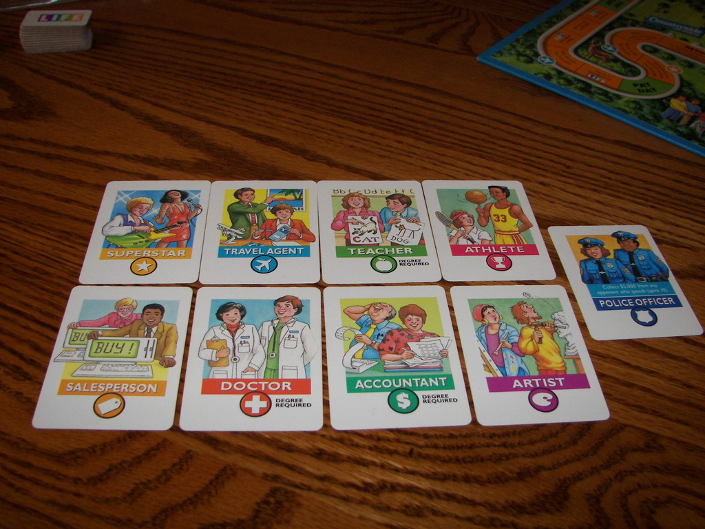 the game of life salary cards